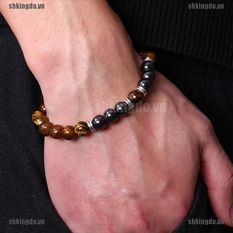Vòng đeo tay chuỗi hạt đá thời trang thanh lịch dành cho nam