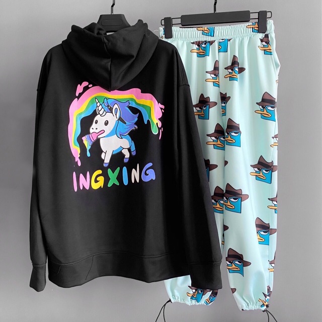 HOODIE ZIP INGXING - ÁO KHOÁC NGỰA 1 SỪNG UNISEX | BigBuy360 - bigbuy360.vn