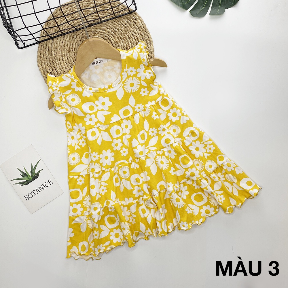 Váy cánh tiên 3 tầng chất cotton, đầm cánh tiên họa tiết mùa hè cho bé gái 11kg đến 28kg - Váy cánh tiên họa tiết