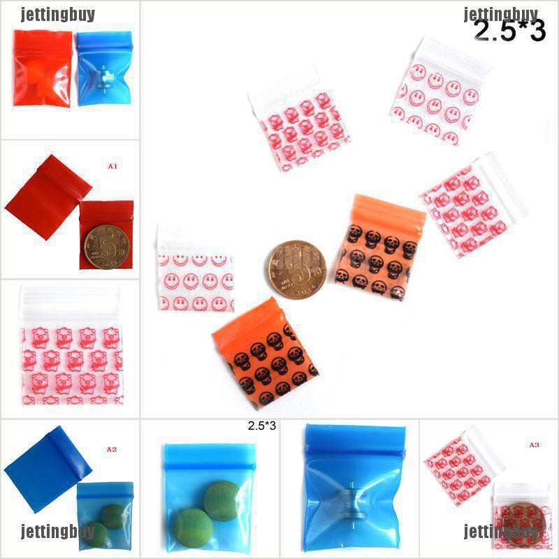Set 100 túi nhựa JETTING màu sắc trong suốt đựng đồ tiện dụng 8ml