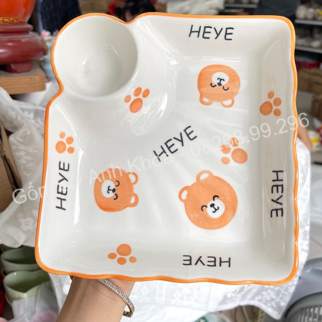 Chén Dĩa Sứ Bát Ăn Cơm Đĩa Sứ Decor trang trí món ăn tiện lợi đĩa kèm chấm xinh yêu