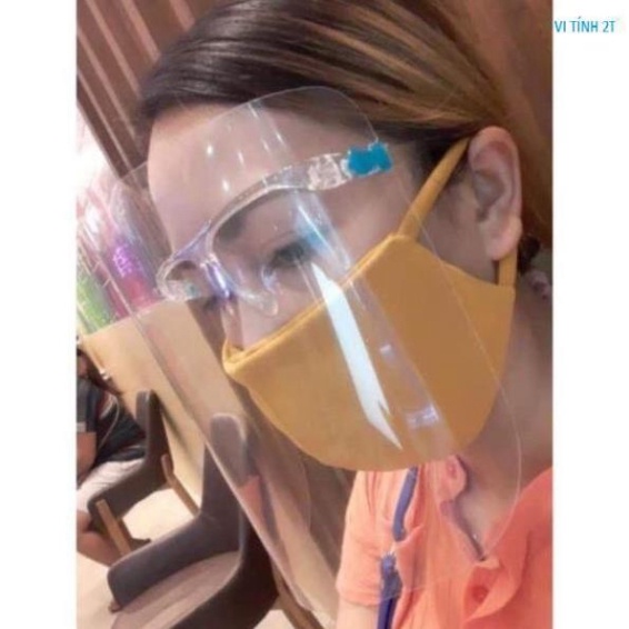Kính chống giọt bắn phòng dịch FACE SHIELD kín mặt , tấm che chắn giọt bắn bảo hộ trẻ em , người lớn trong suốt .
