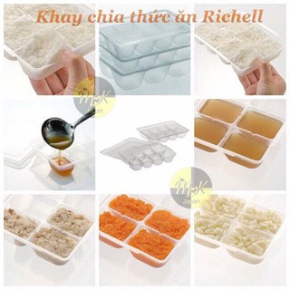 Set 2 khay trữ đồ ăn dặm Richell 15ml/25ml/50ml