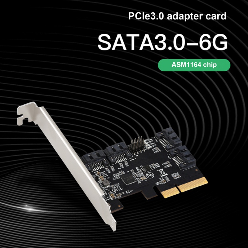 Card Mở Rộng PCIE X4 Sang 4 Cổng SATA3.0 PCIE3.0 Assm1164 Chip Mở Rộng