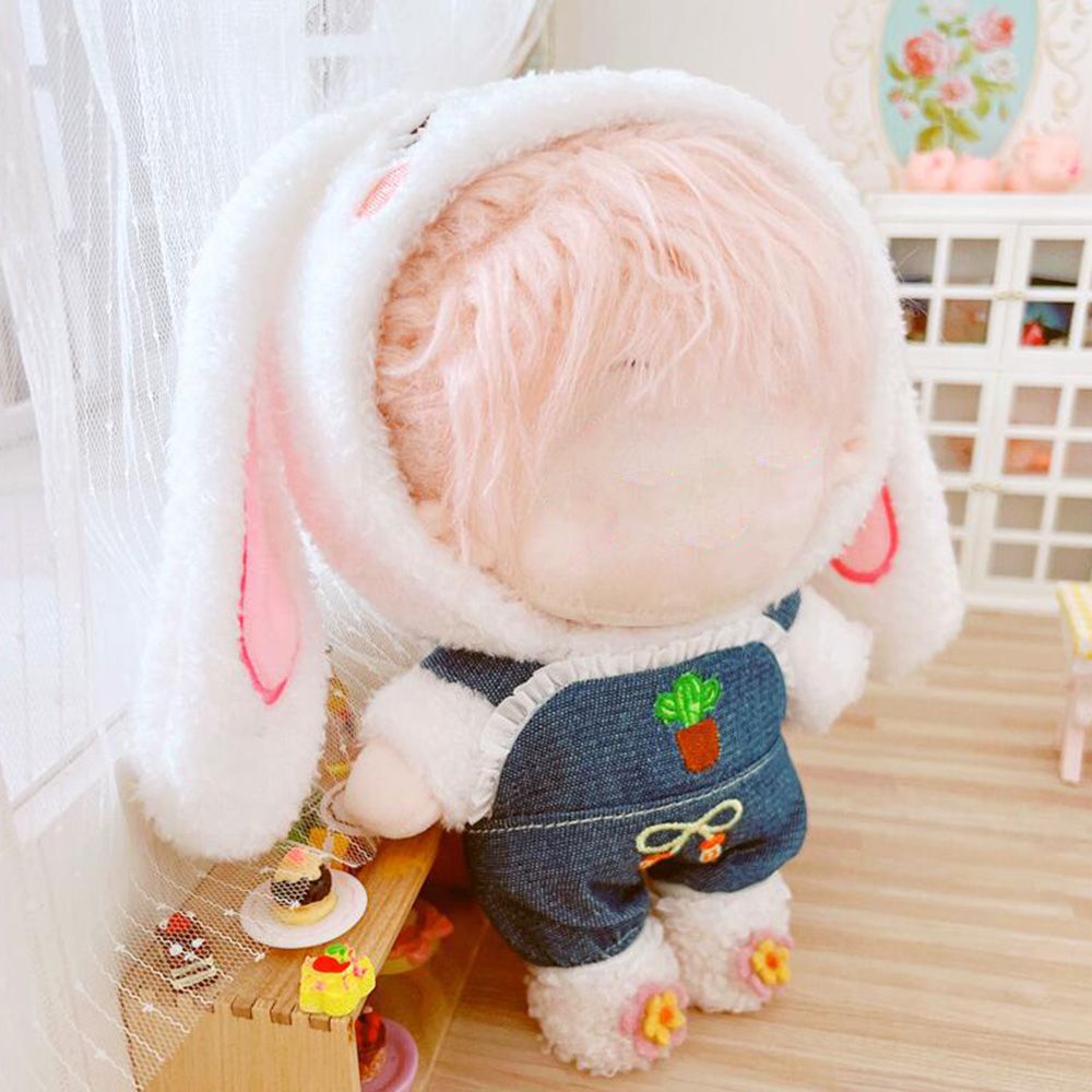 Bebetterm 1Pc 20CM Mini Doll Clothing Cotton DIY Cute Replacement Suspender Pants Accessories