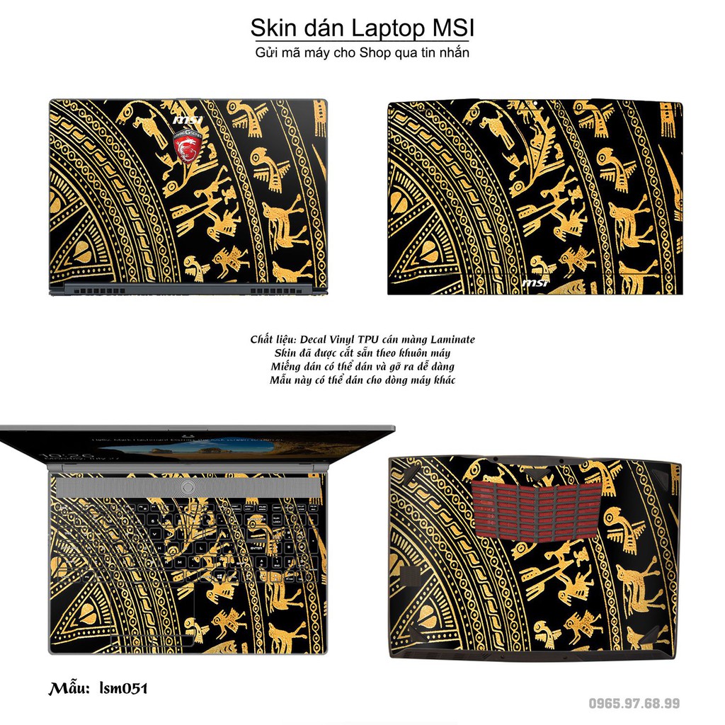 Skin dán Laptop MSI in hình Trống Đồng Đông Sơn - lsm051 (inbox mã máy cho Shop)