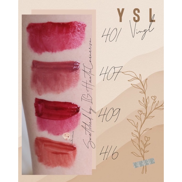 Son bóng YSL Vinyl lipstick 407, 416 & 610