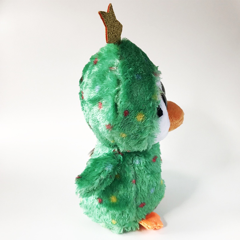 Chim Cánh Cụt Nhồi Bông Màu Xanh Lá Cây 15cm Trang Trí Giáng Sinh Dễ Thương