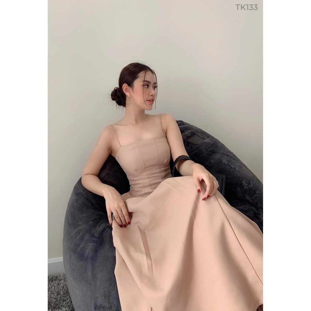 [HÀNG THIẾT KẾ CAO CẤP] Đầm Hai Dây Xòe Tôn Dáng Đi Tiệc Sang Trọng Màu Đen Form Dài | BigBuy360 - bigbuy360.vn