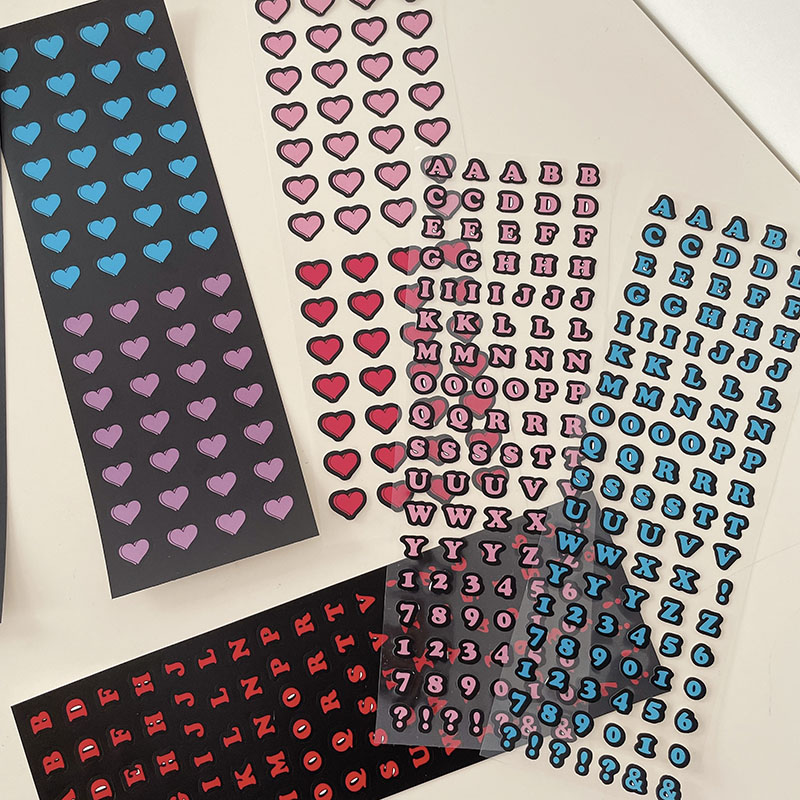 Nhãn dán hình trái tim chữ cái xinh xắn dùng trang trí