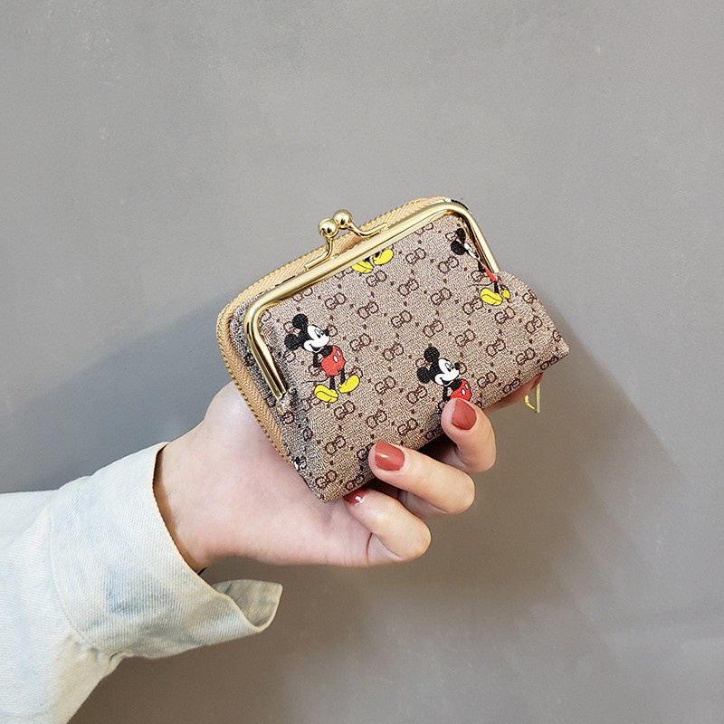 Ví Đựng Thẻ / Tiền Xu Có Khóa Kéo Họa Tiết Hoạt Hình Dễ Thương