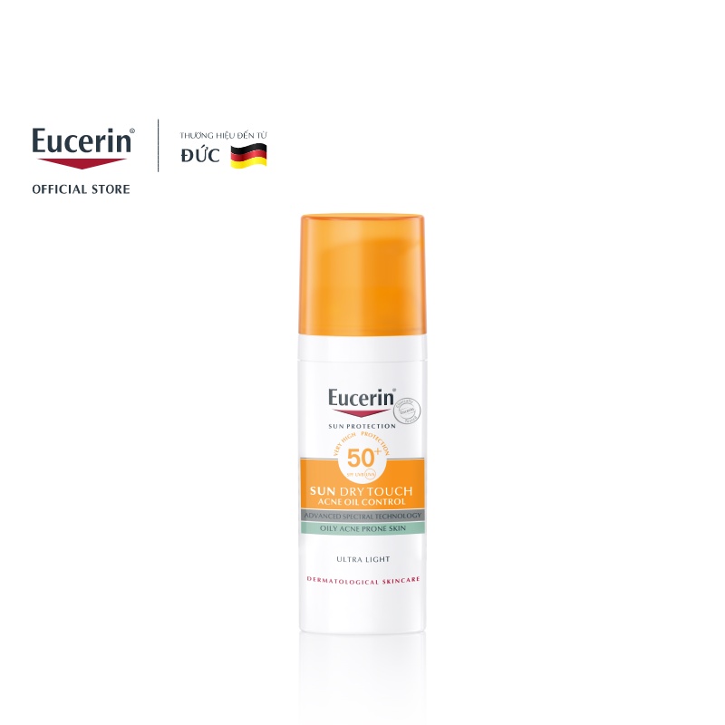 Kem chống nắng kiềm dầu & ngừa mụn Eucerin Sun Dry Touch SPF50+ 50ml