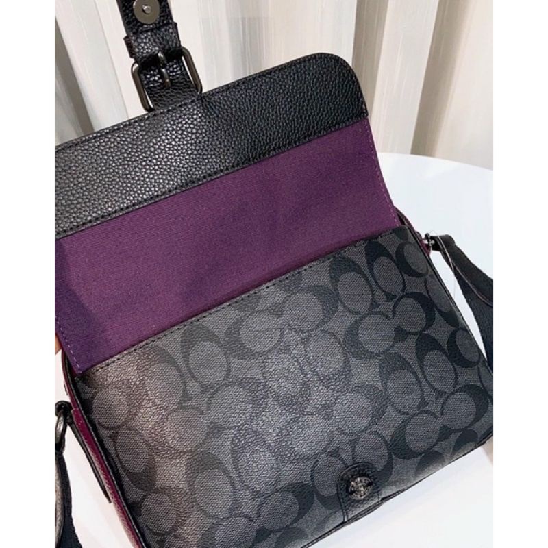 Túi đeo chéo C0ach nam Hudson da thật họa tiết chữ C cực sang