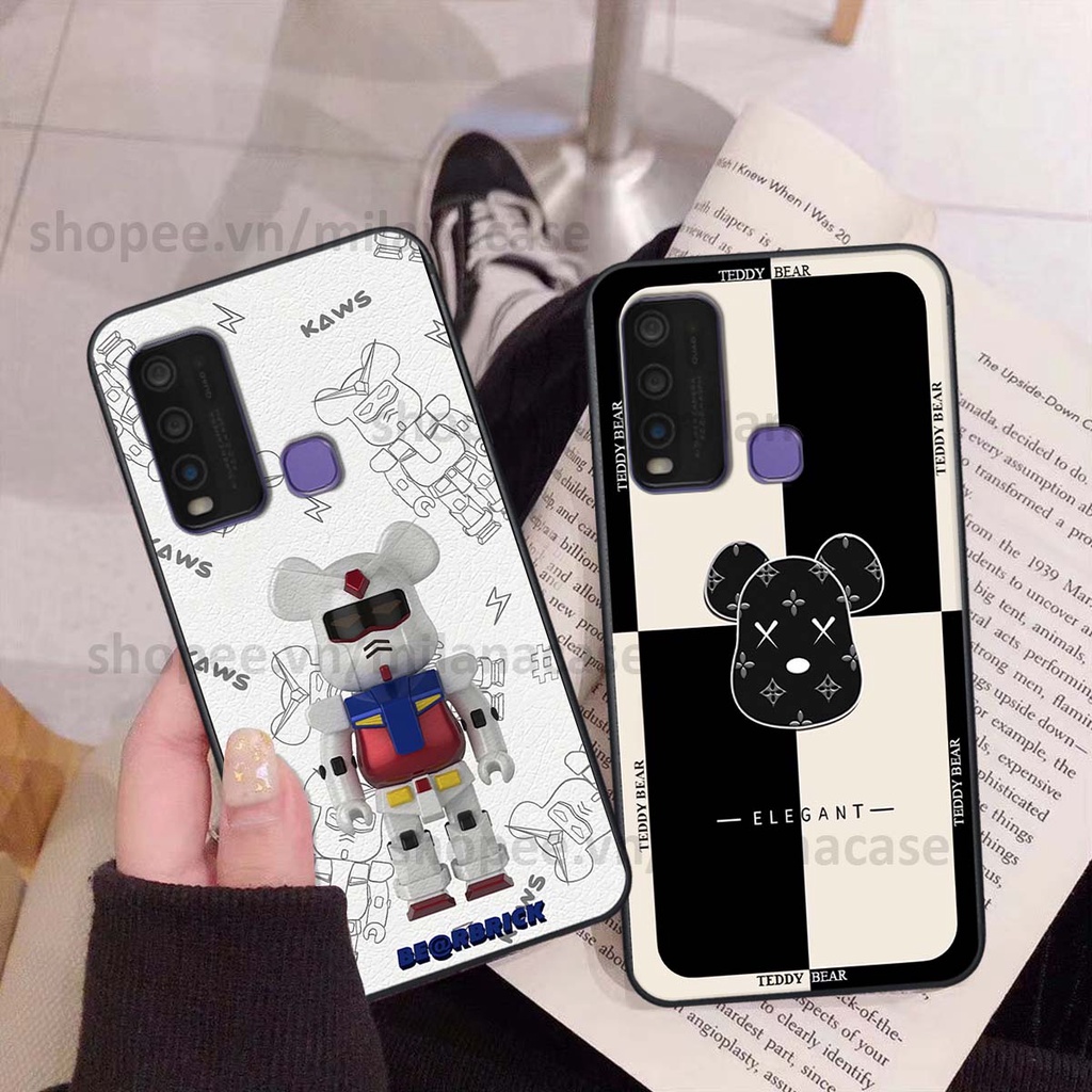 Ốp Vivo Y30 / Y50 gấu be@rBrick gấu Teddy Kaws siêu đẹp, phong cách, cá tính