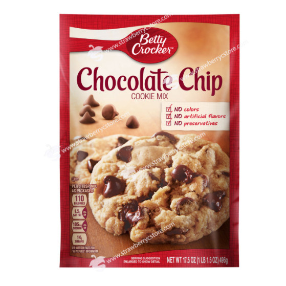 [USA] Bột Làm Bánh Cookie Pha Sẵn Betty Crocker Chocolate Chip Cookie Mix (Gói 496gr, 17.5 Oz.)