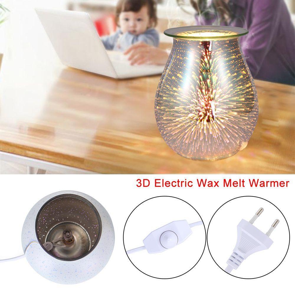LEISURE Đèn Ngủ Bằng Kính Họa Tiết 3D Sáng Tạo
