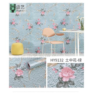 Giấy dán tường hoa văn xanh ❤️ freeship ❤️ 0.45*10m