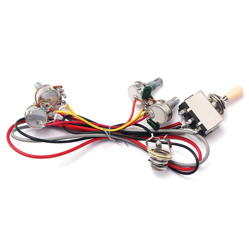 1 Bộ Công Tắc 3 Chiều 2V2T 500K Jack Cắm Đàn Guitar