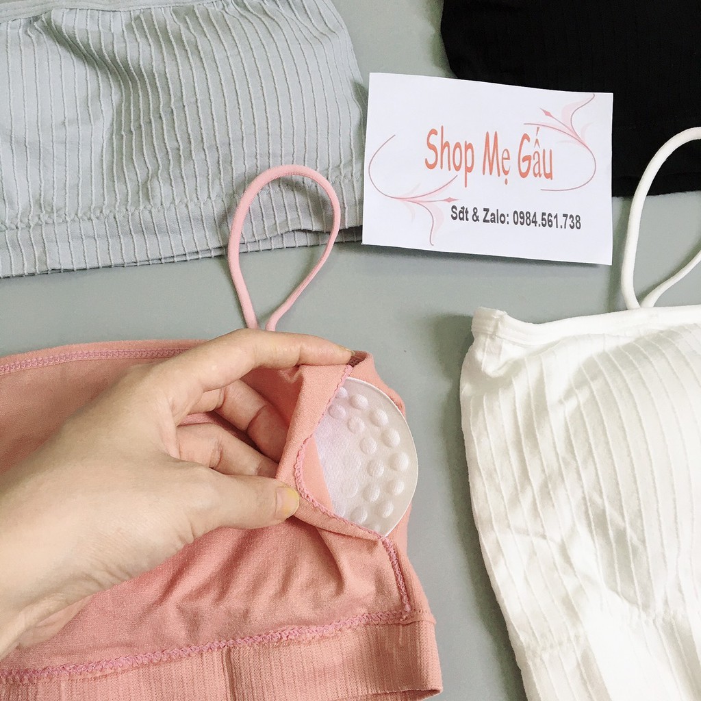 Áo bra nữ áo bra len gân tăm mát lịm quây 2 dây cao cấp_BR16