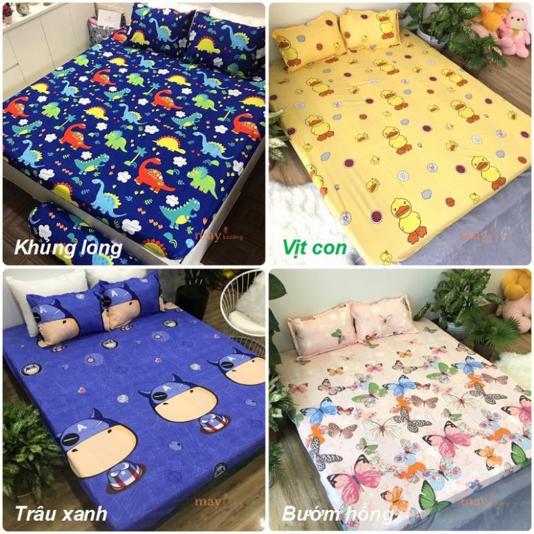 Bộ Drap Bọc Nệm (Đệm) Trải Giường m6 hoặc m8 Kèm 2 Vỏ Áo Gối Poly Cotton Nhiều Mẫu ...