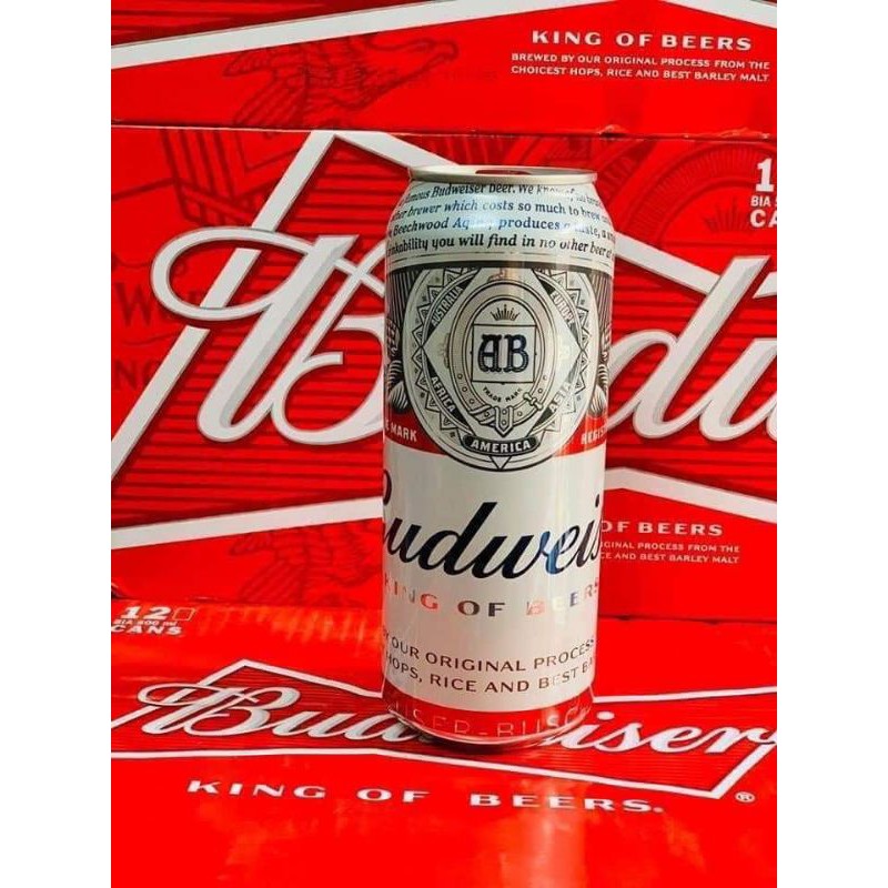 Thùng 12 lon bia Budweiser 500ml