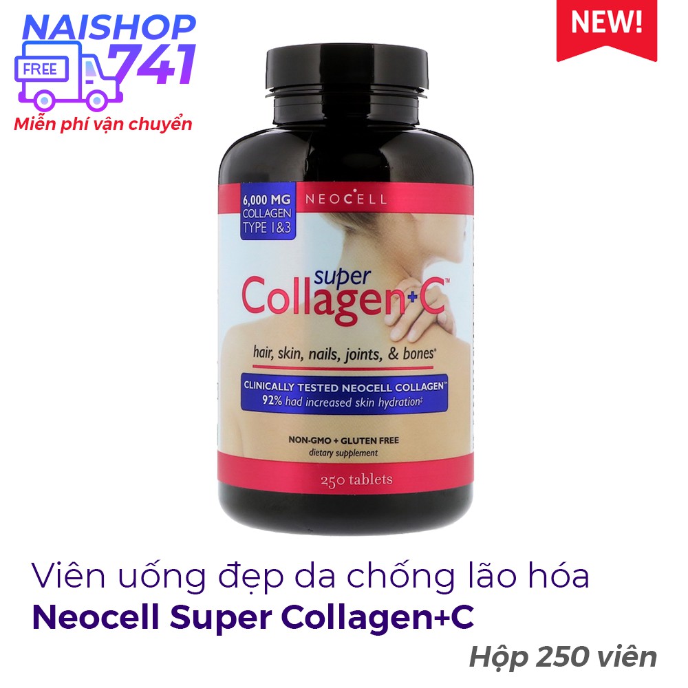 Neocell Super Collagen C Type 1&3 viên uống đẹp da, chống lão hóa (Chai 250 viên)