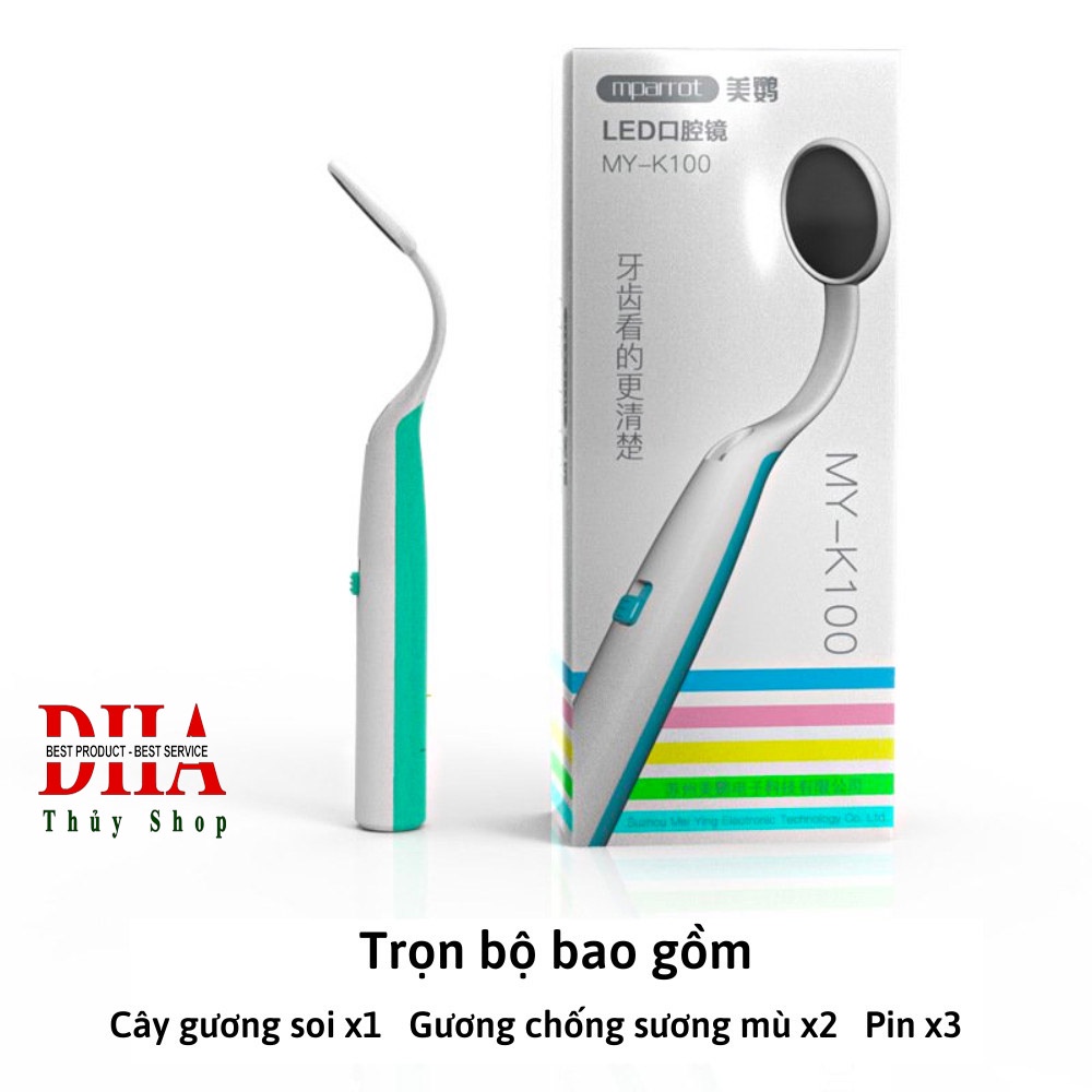 Gương soi răng có đèn LED siêu sáng hỗ trợ chăm sóc vệ sinh răng miệng.