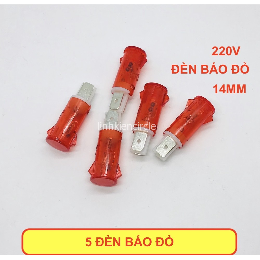 5 CÁI đèn báo đỏ 220V MDX-14A đèn tín hiệu - LK0107