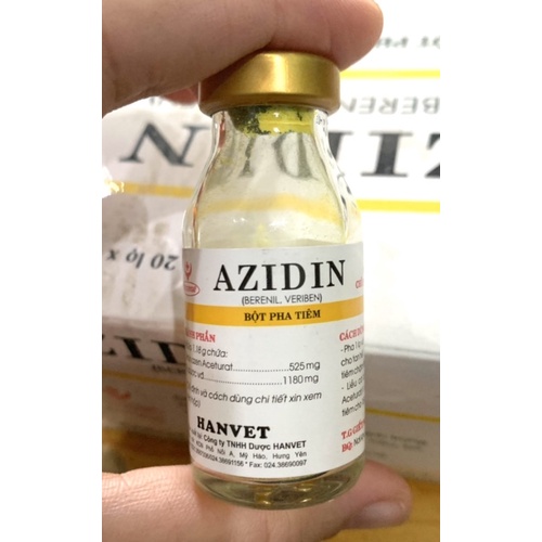 1 Lọ Azidin k.í sinh trùng máu trâu, bò, ngựa, chó.