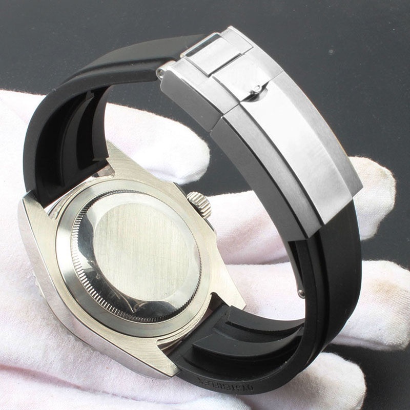 Khóa Dây Đeo Đồng Hồ Bằng Thép 16 18mm Màu Đen Chuyên Dụng Cho Rolex Submariner Black Water Ghost King