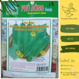 Hạt giống phú nông - dưa leo f1 pn-636 gói 1g - hạt giống - rau ăn quả