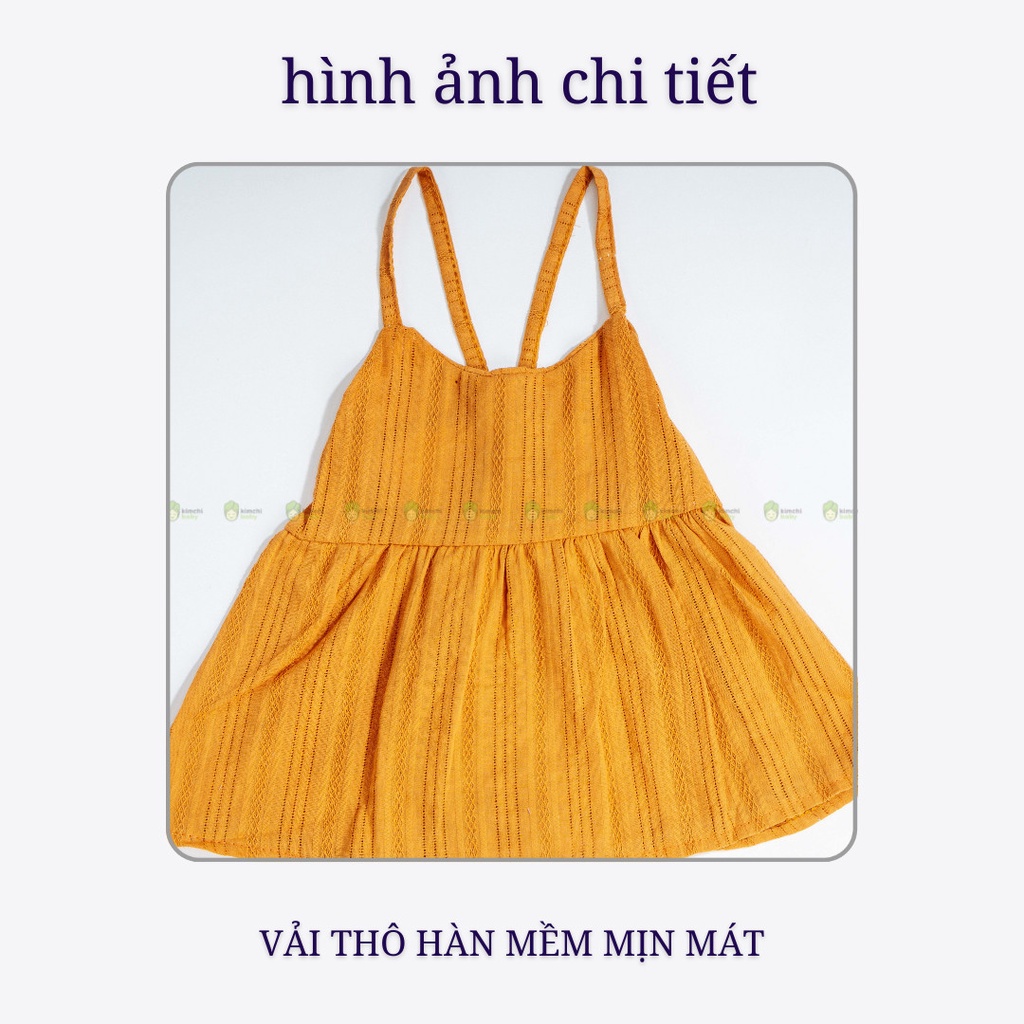 Set Bộ 2 Dây Bé Gái Đi Biển Cực Đẹp KIMCHIBABY Vải Thô Mềm Mát, Set Đồ Bé Gái Mặc Đi Chơi CK05