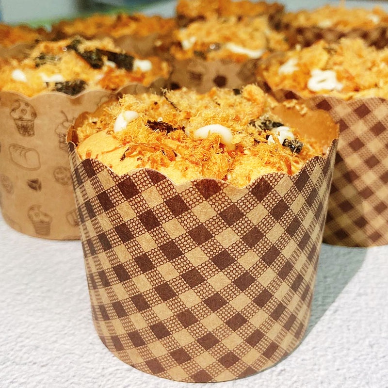 Set 50 Khuôn Giấy Kraft Chống Dầu Chịu Nhiệt Độ Cao Dùng Làm Bánh Muffin/Bánh Nướng Cho Tiệc Cưới