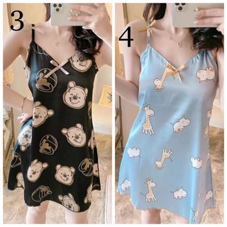 Váy Ngủ 2 Dây Lụa Cao Cấp, Đầm Ngủ Dễ Thương