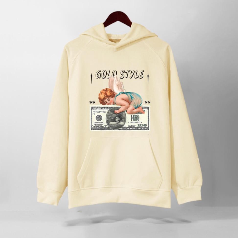 Áo HOODIE Nỉ Bông Cao Cấp, Be Đen Trắng, Form RỘNG Chuẩn Xu Hướng, Unisex Nam Nữ - KKIM Style