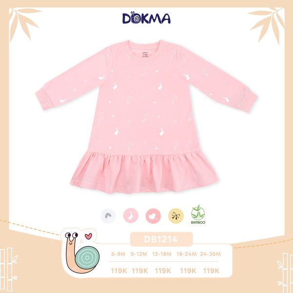 Váy đuôi cá dài tay sợi tre Dokma DB1214