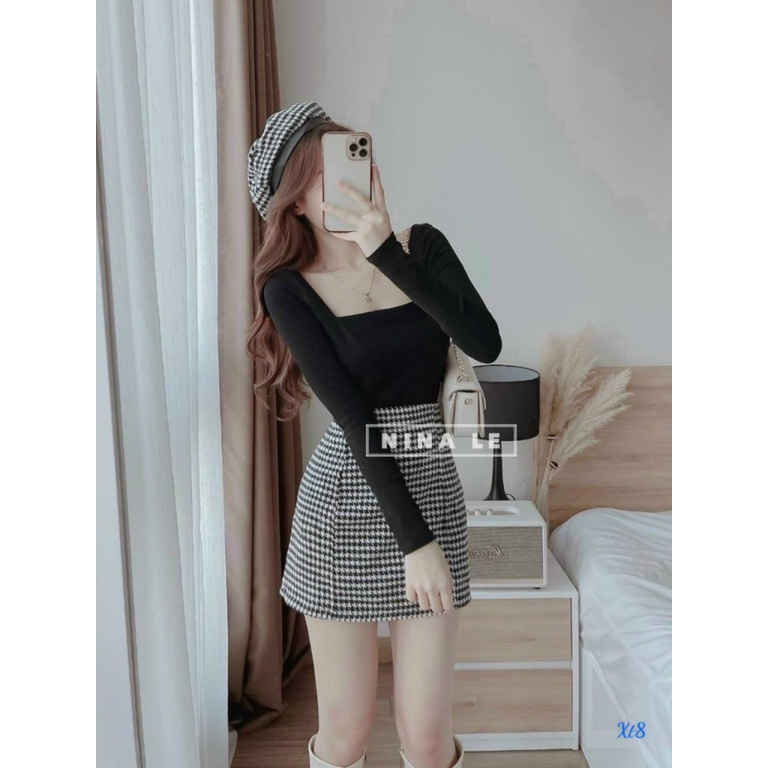 SET ÁO THUN GÂN, VÁY KATE UP thoi trang shop valentina