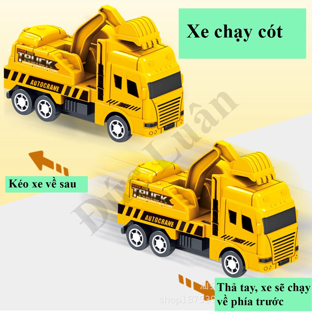 Giá Sỉ - Ô tô đồ chơi chạy cót - Set hộp 6 xe o to, máy bay, xe tải cho bé