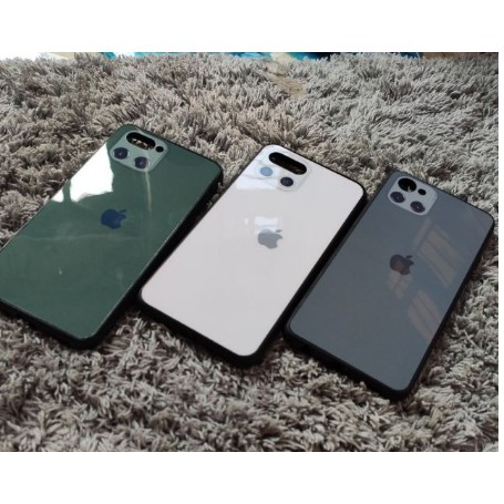 Ốp giả iphone 11 lưng kính viền dẻo 8 màu độ máy trong 5 giây Iphone 6 đến Xs max