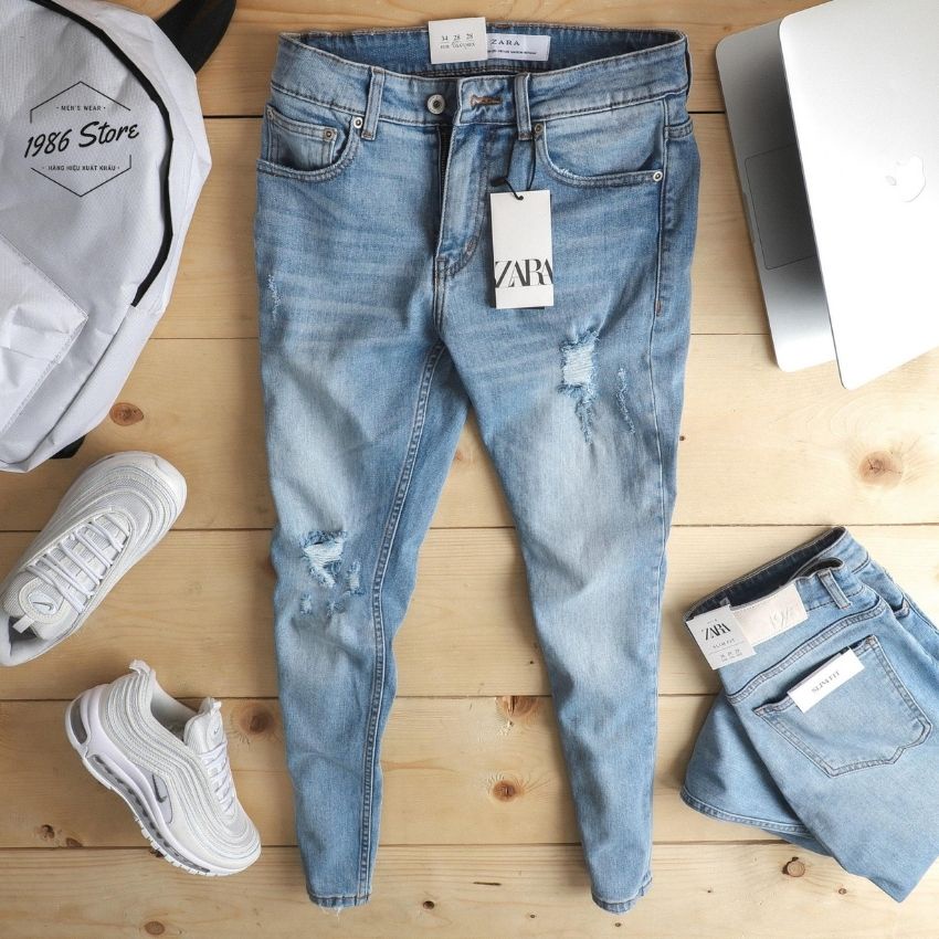 Quần jean nam Zara Man xanh rách 0801, hàng cao cấp ( Ảnh Thật - Hàng Xuất Khẩu Xịn )