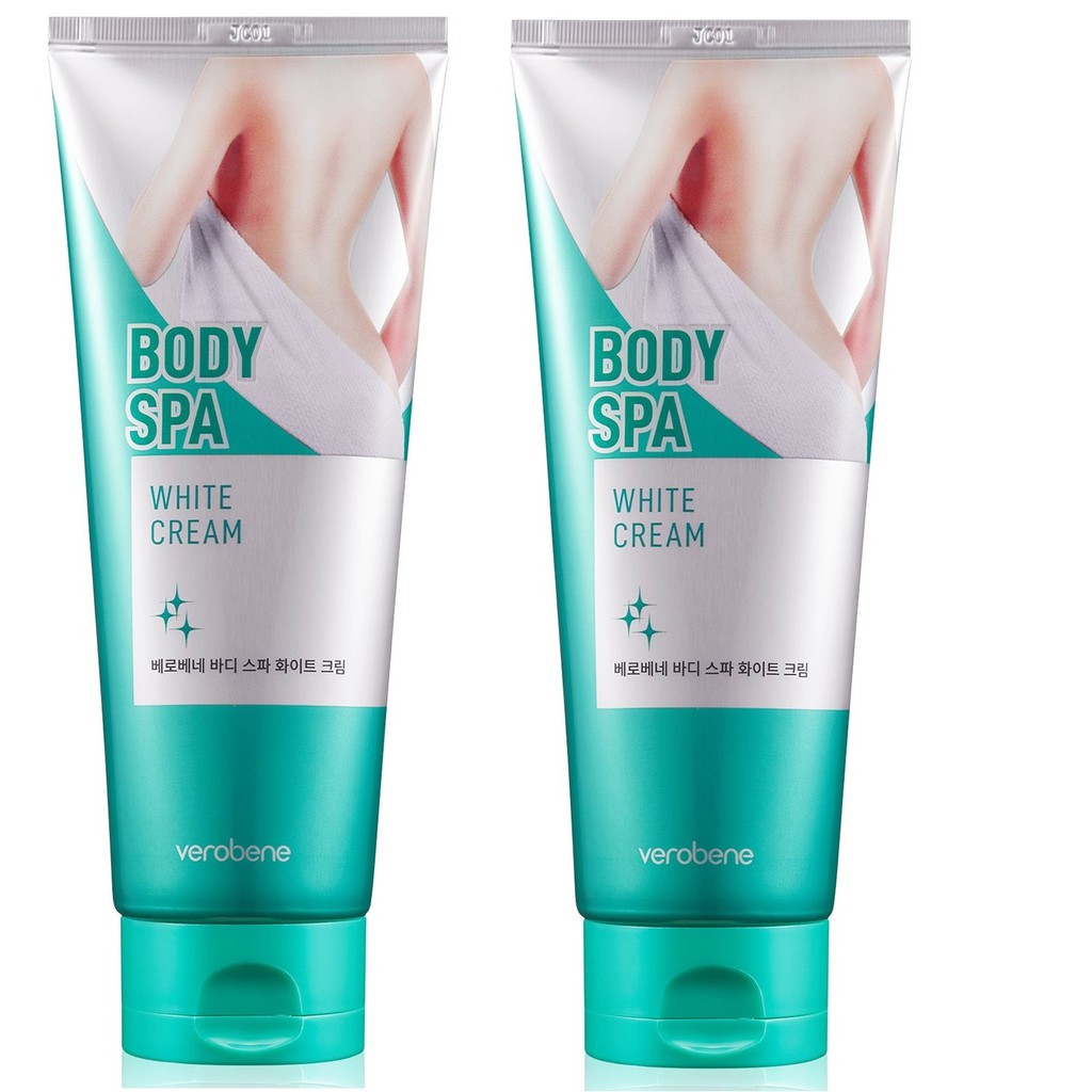Combo 2 Kem dưỡng trắng makup toàn thân lâu dài và tức thời Verobene BODY Spa White Cream Hàn quốc 200ml/Hộp