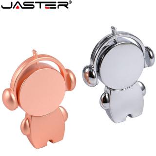 JASTEER Cute Metal Cartoon 32GB/64GB/128GB Music Man USB Flash Drive 16GB Pen Drive Flash Memory Stick U Disk