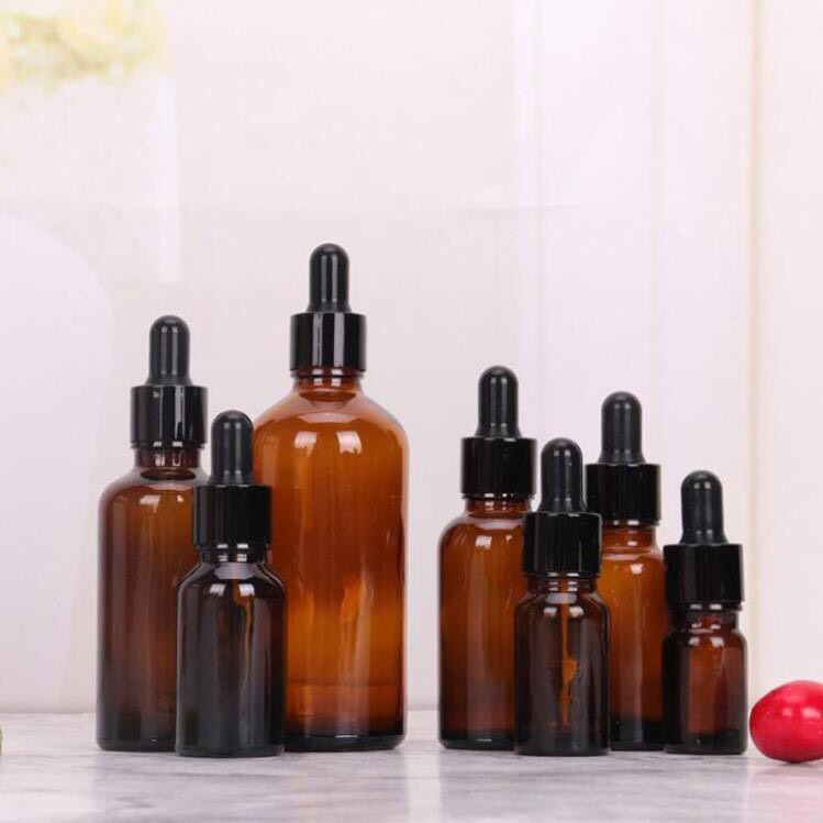 Lọ thủy tinh chiết Serum bóp giọt Khoen Đen - Lọ thủy tinh chiết tinh dầu 5ml-10ml-15ml-20ml-30ml-50ml-100ml
