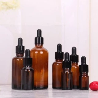 Lọ thủy tinh chiết Serum bóp giọt Khoen Đen - Lọ thủy tinh chiết tinh dầu 5ml-10ml-15ml-20ml-30ml-50ml-100ml