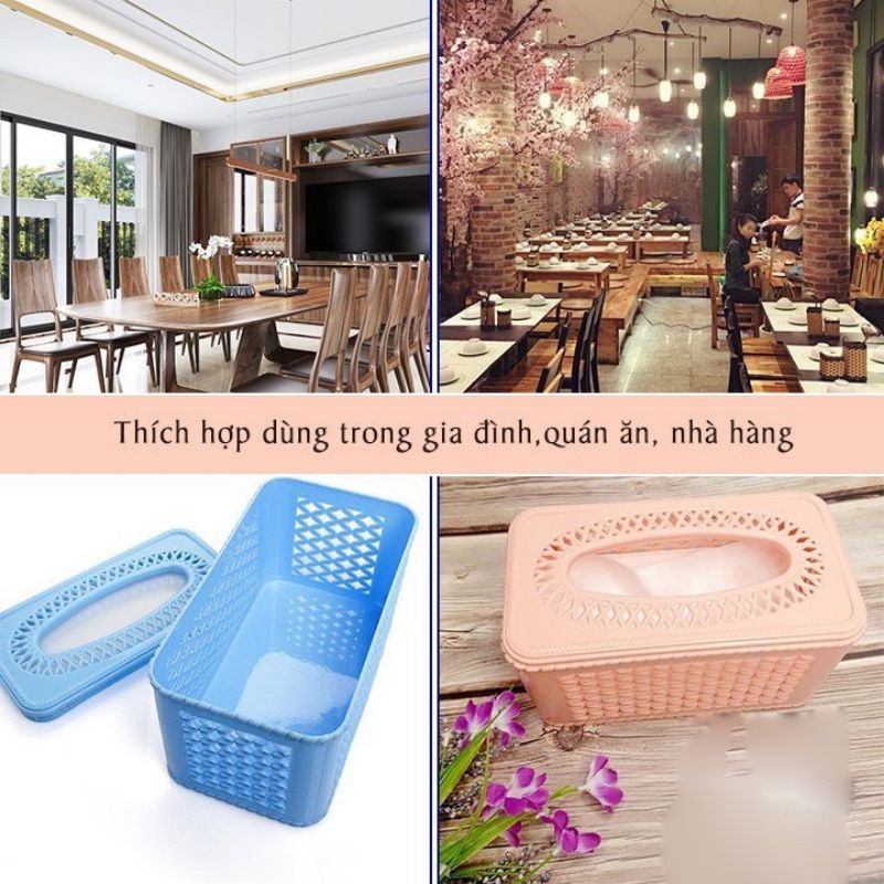 Hộp Đựng Giấy Giả Mây Cao Cấp Nhựa Việt Nhật - Gia Dụng Jumi