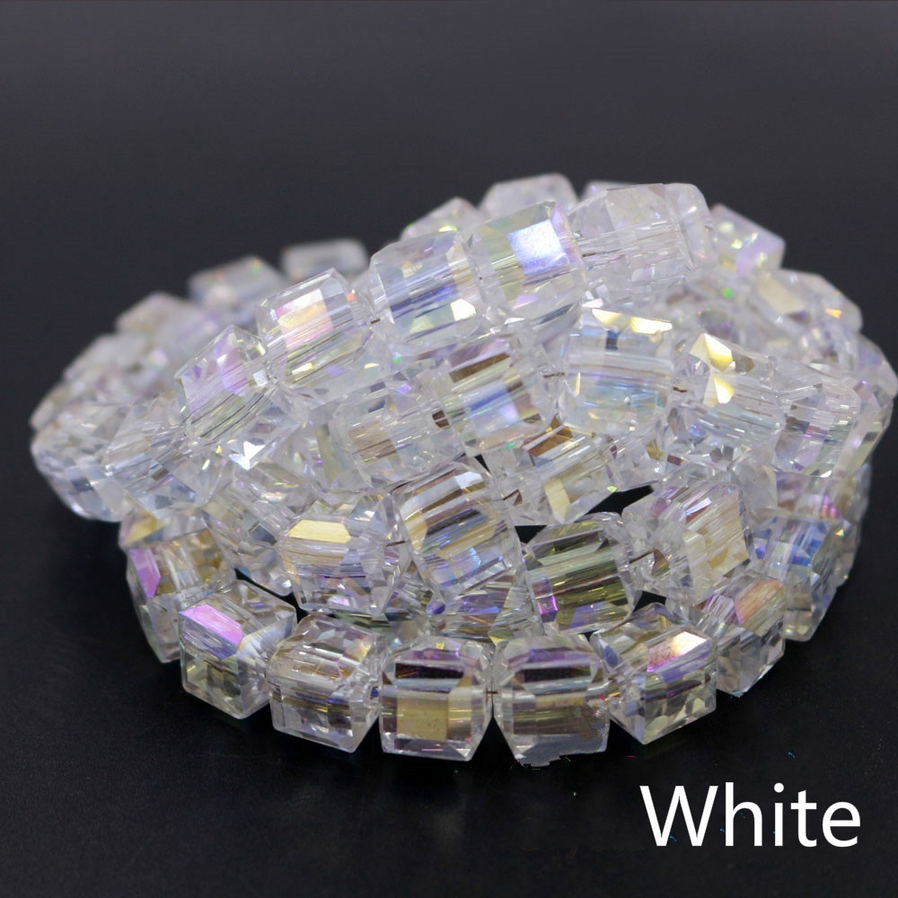 Set 95 Hạt Pha Lê Vuông 8mm Làm Trang Sức Thủ Công