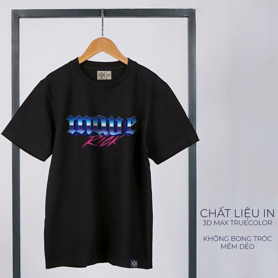 Áo thun basic logo Maverick phong cách disco 80s retro form rộng tay lỡ Big size Oversize 110Kg KK40131