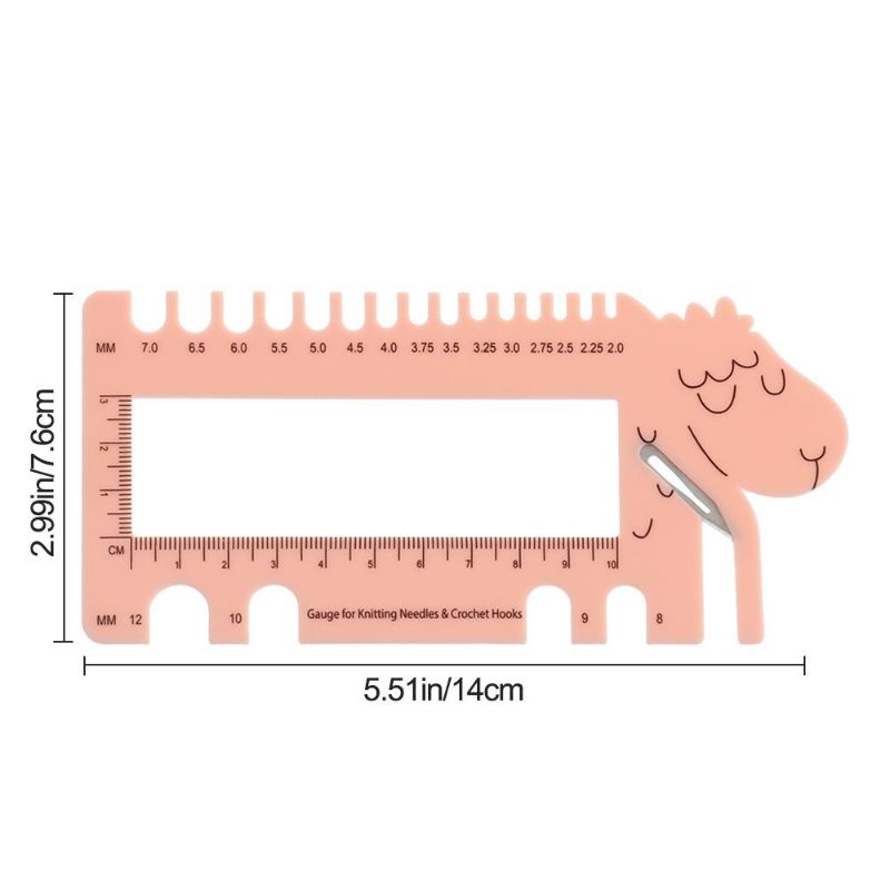 Thước đo mẫu thử, size kim đan móc hình cừu siêu xinh