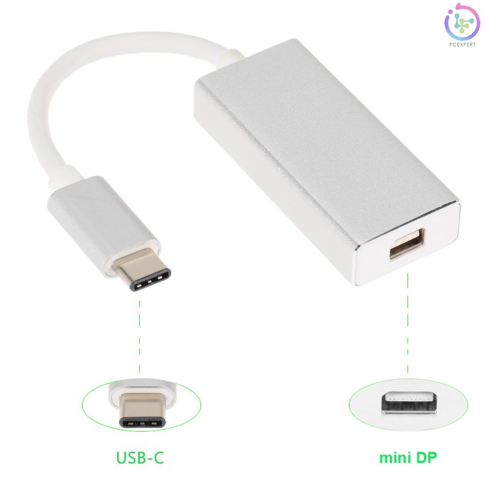 USB 3.1 Type-C to Mini DisplayPort MDP Mini DP 1080p HDTV Hub Adapter Data Cable Replacement for New MacBook 12