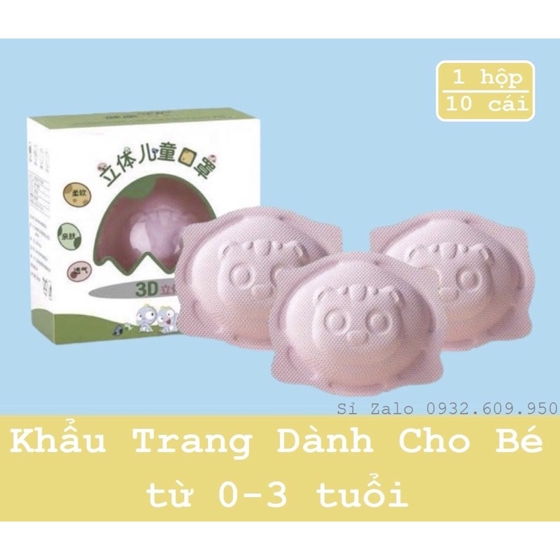 1 hộp 10 chiếc khẩu trang cho bé sơ sinh 0-3 tuổi